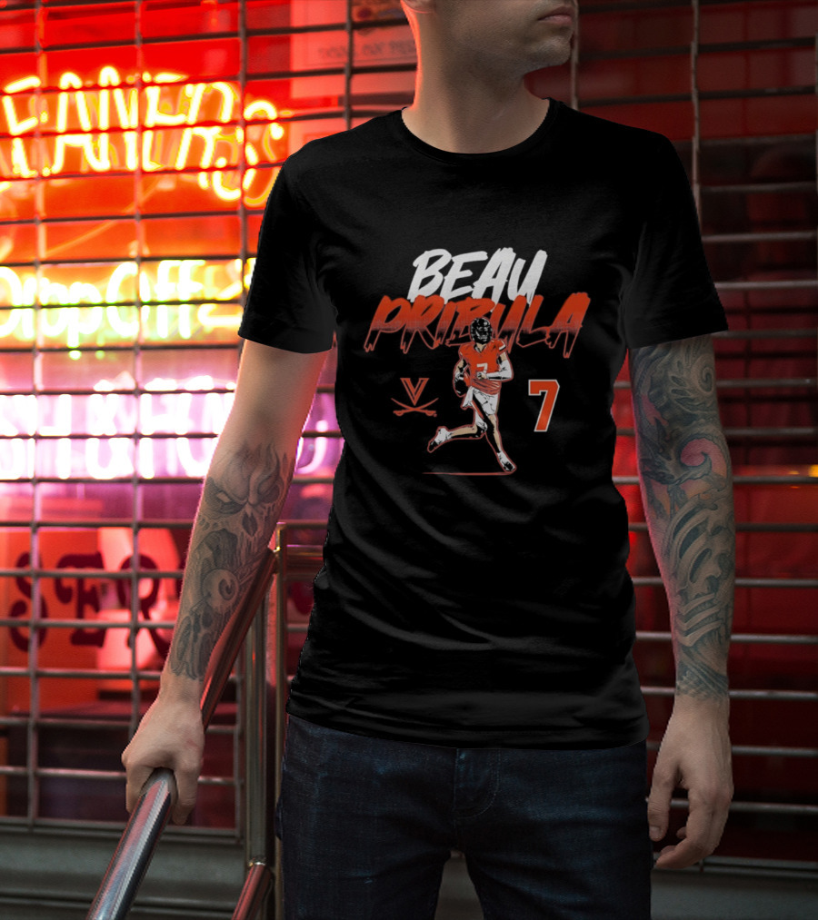 Beau Pribula 7 Virginia Cavaliers NCAA Football T-Shirt