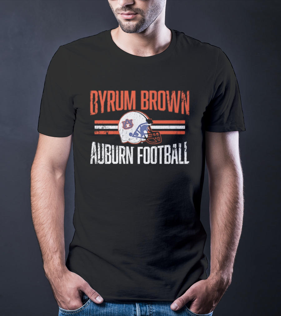 Byrum Brown Auburn Football NCAA Tigers Helmet Hero T-Shirt