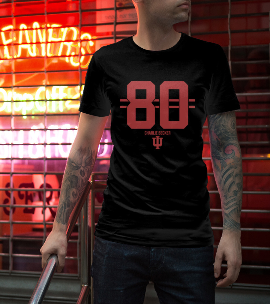Charlie Becker 80 Indiana Hoosiers NCAA Football IU T-Shirt
