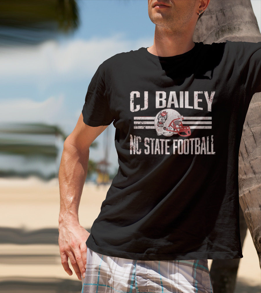 CJ Bailey NC State Football Helmet Hero T-Shirt