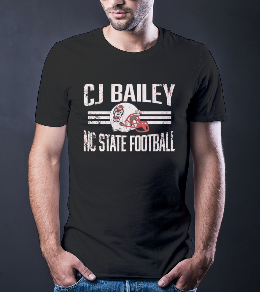 CJ Bailey NC State Football Helmet Hero T-Shirt