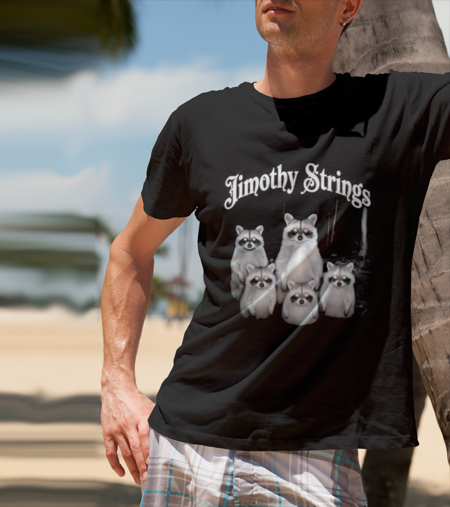 Jimothy Strings Cute Raccoon Family T-Shirt