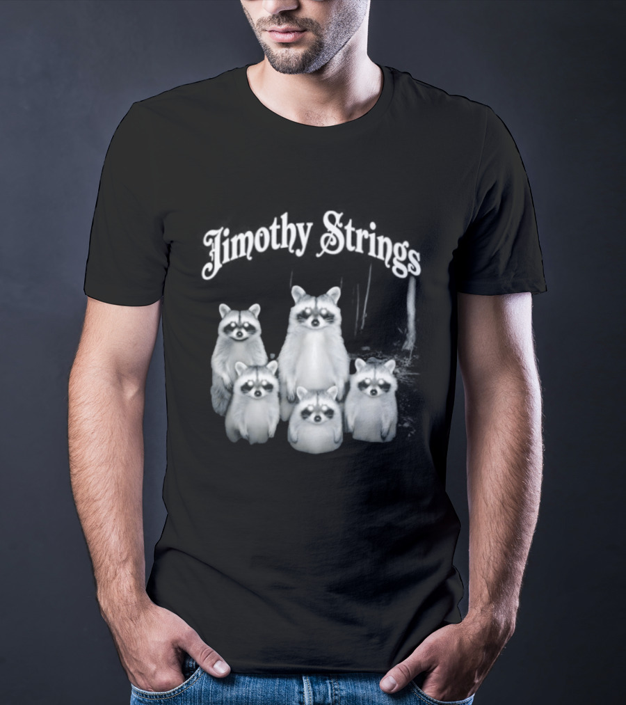 Jimothy Strings Cute Raccoon Family T-Shirt