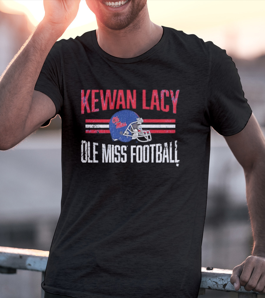 Kewan Lacy Ole Miss Football Rebels Helmet Hero T-Shirt