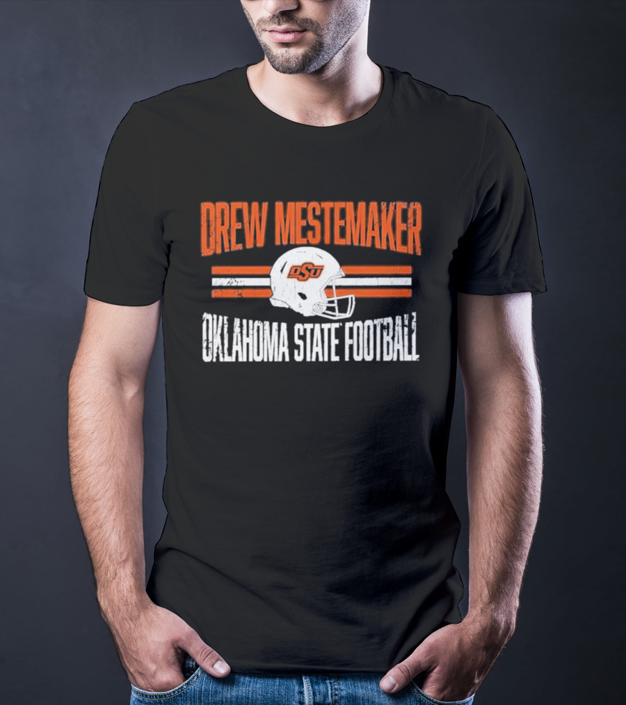 Drew Mestemaker OSU Oklahoma State Football Distressed Vintage Look T-Shirt