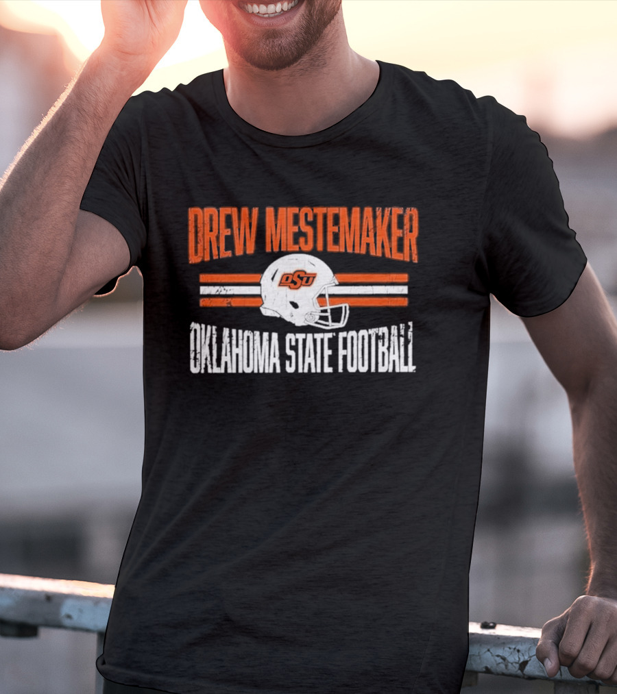 Drew Mestemaker OSU Oklahoma State Football Distressed Vintage Look T-Shirt