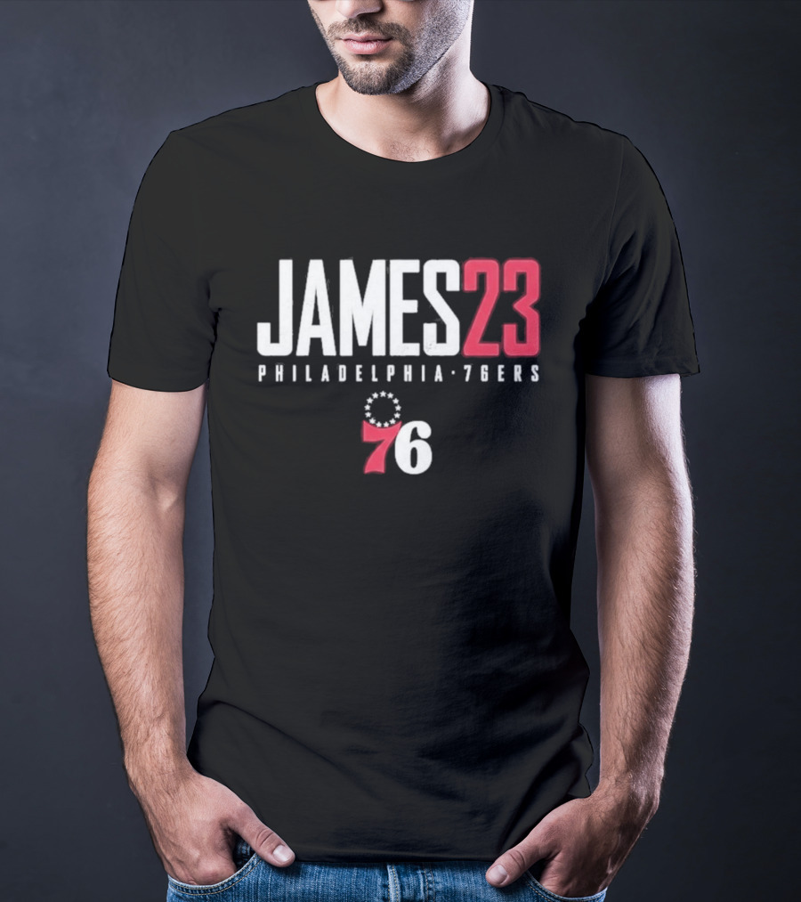 LeBron James 23 Philadelphia 76ers Distressed NBA Jersey T-Shirt