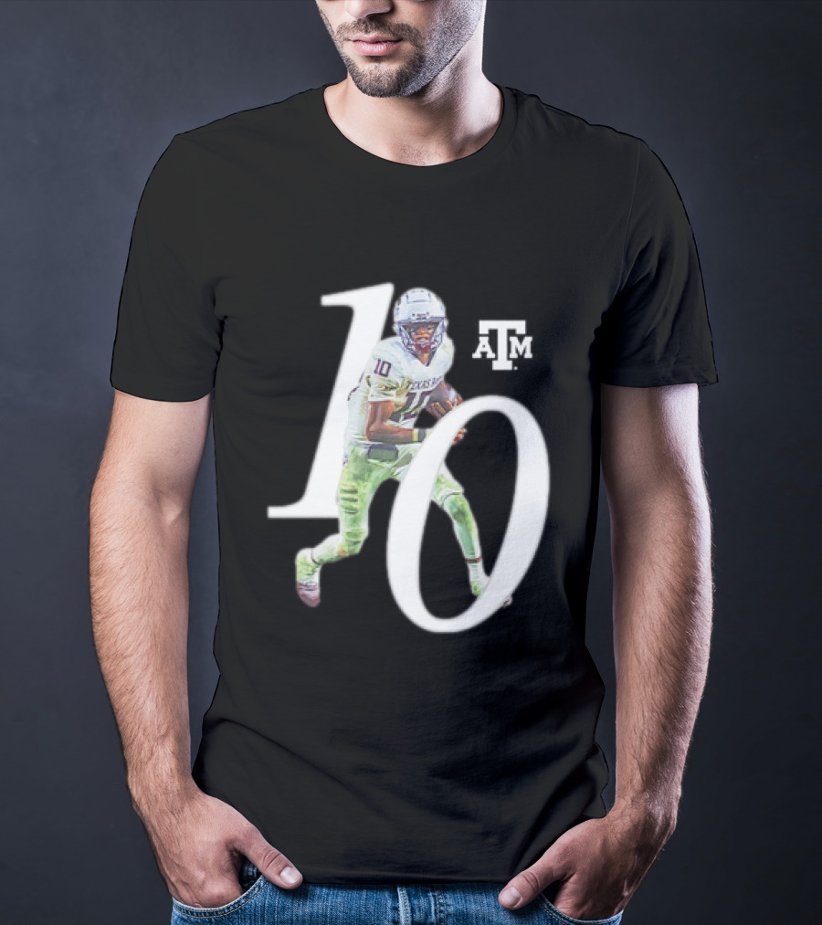 Texas A&M Aggies Marcel Reed 10 Football Player Action Pose T-Shirt