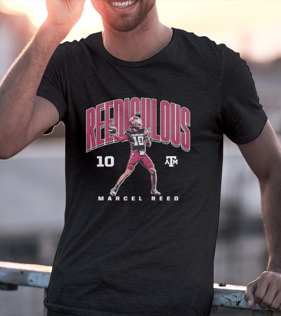 Texas A&M Aggies REEDICULOUS Marcel Reed 10 Caricature T-Shirt