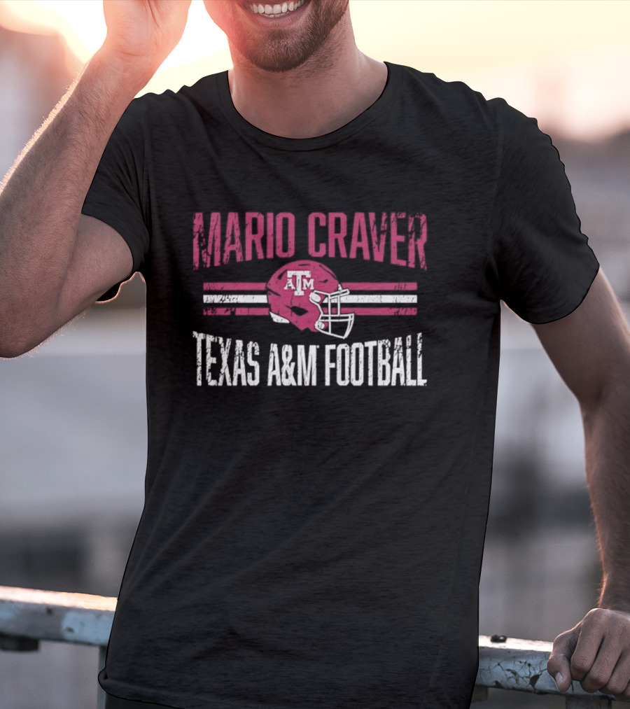 Mario Craver Texas A&M Aggies NCAA Football Helmet Hero T-Shirt