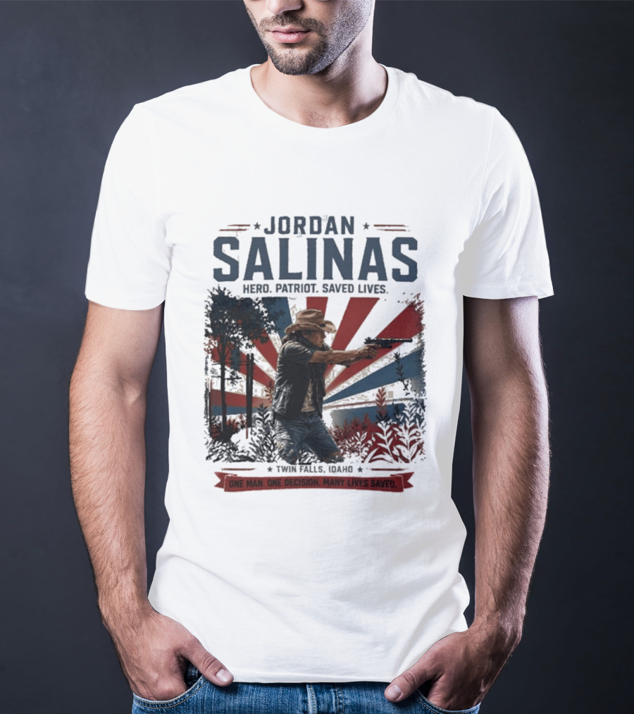 Jordan Salinas Hero Patriot Saved Lives Twin Falls Idaho T-Shirt