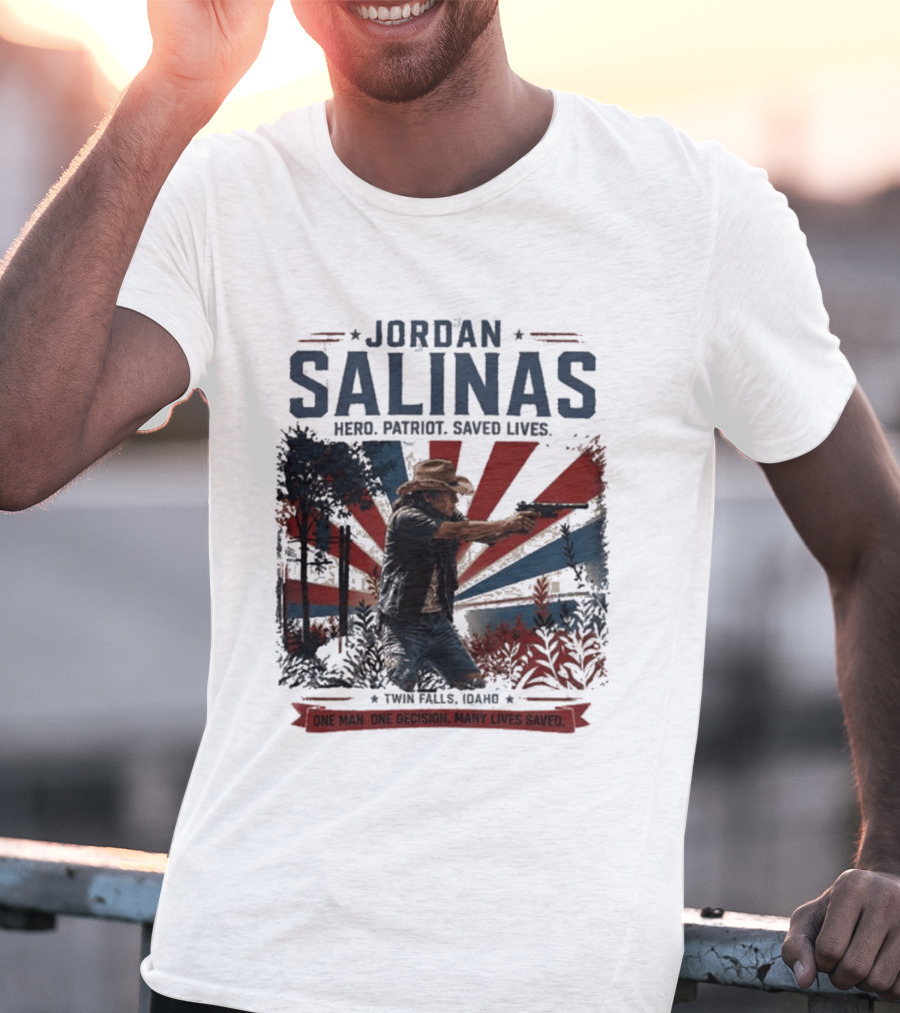 Jordan Salinas Hero Patriot Saved Lives Twin Falls Idaho T-Shirt
