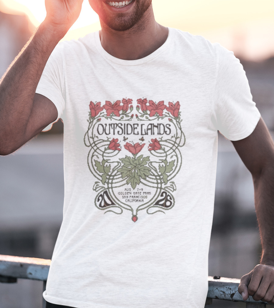 Outside Lands Golden Gate Park 2026 San Francisco CA Floral Art Nouveau T-Shirt