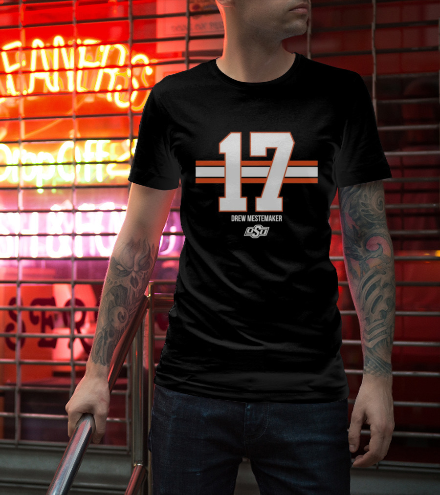 Drew Mestemaker 17 Oklahoma State OSU Football NCAA T-Shirt