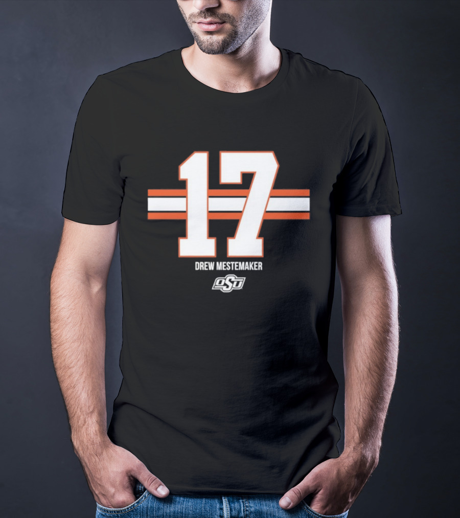 Drew Mestemaker 17 Oklahoma State OSU Football NCAA T-Shirt