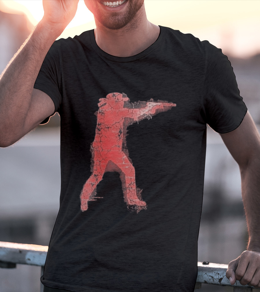 Jordan Salinas Idaho Twin Falls Hero Red Cracked Shooter T-Shirt