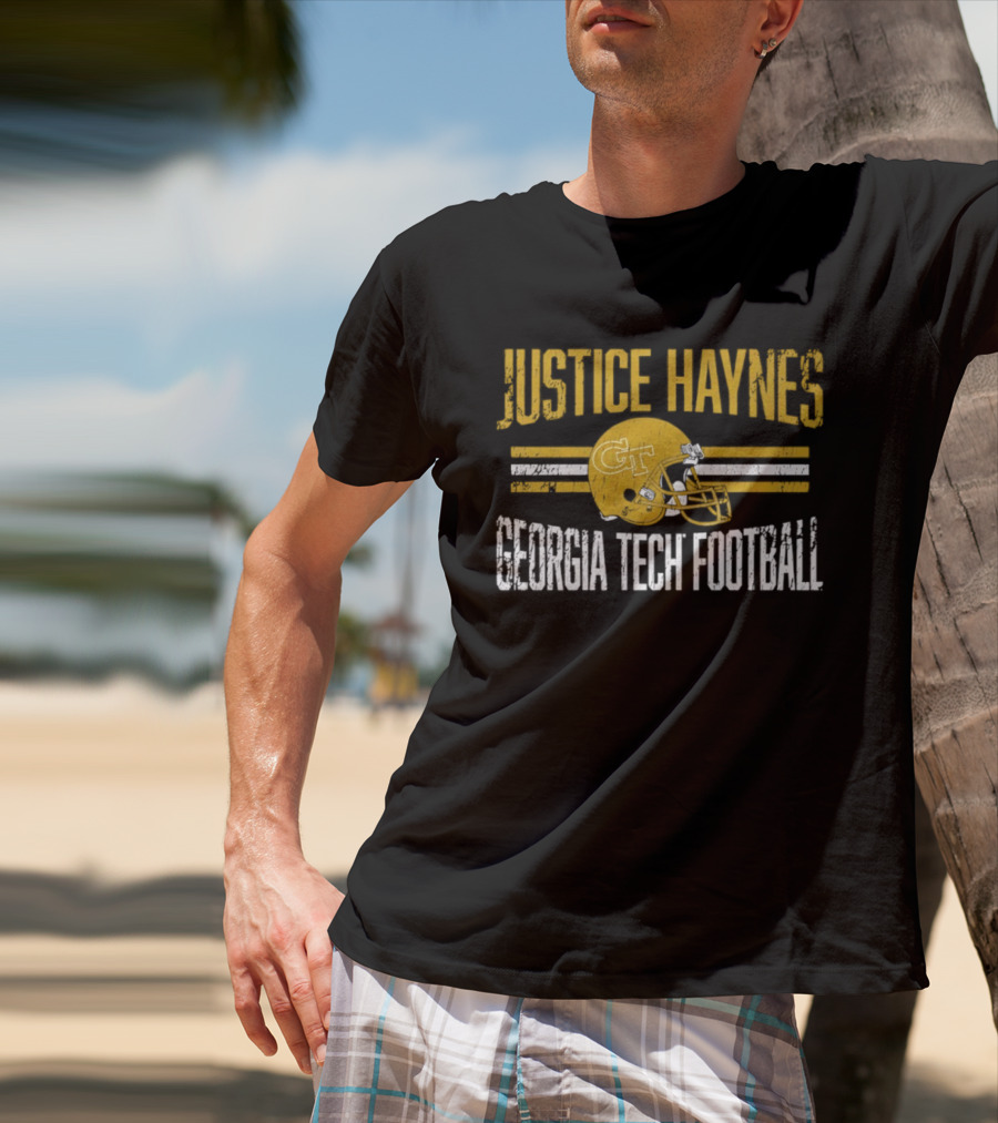 Justice Haynes Georgia Tech Football Helmet GT T-Shirt