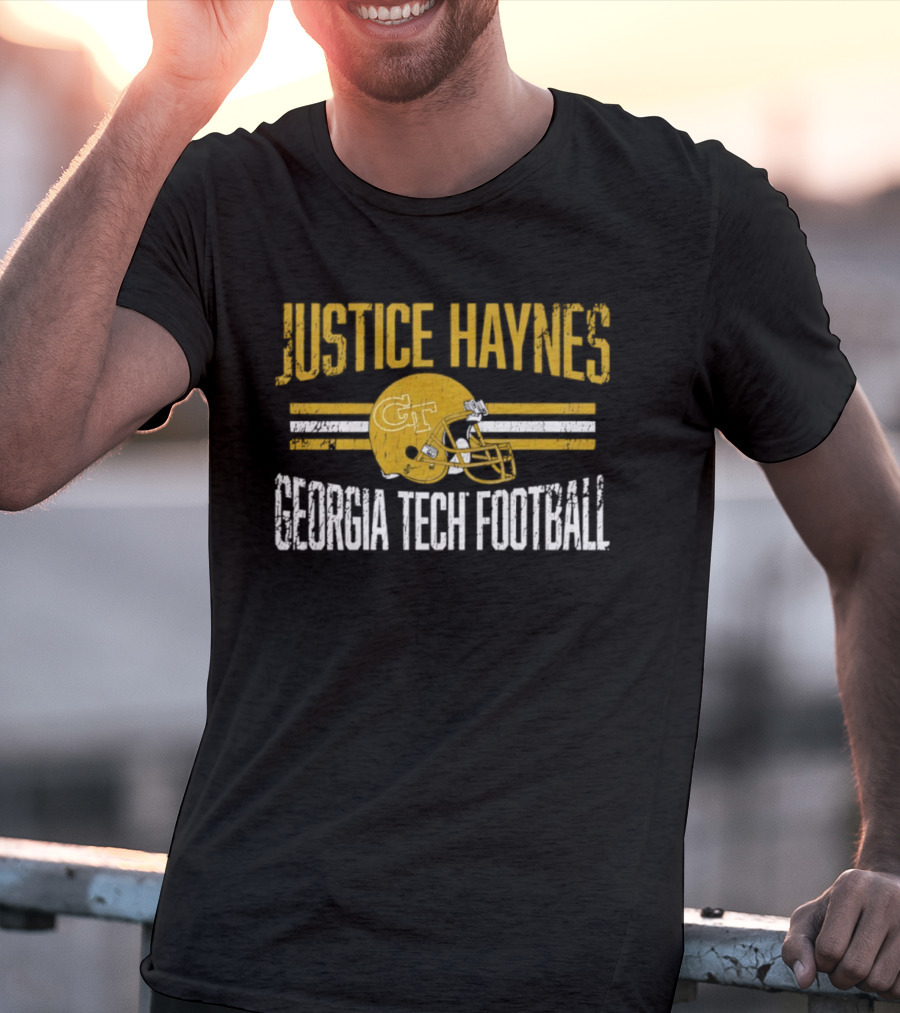 Justice Haynes Georgia Tech Football Helmet GT T-Shirt