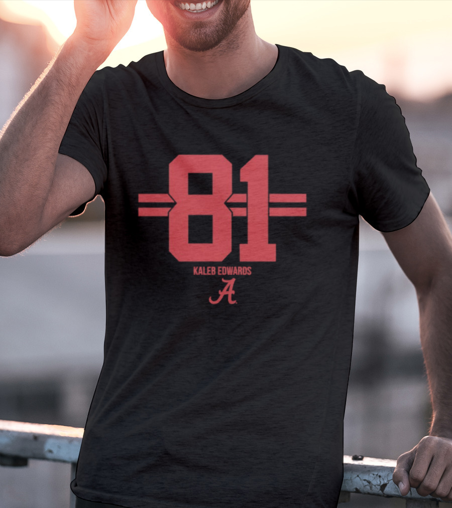 Kaleb Edwards 81 Alabama Crimson Tide NCAA Football T-Shirt