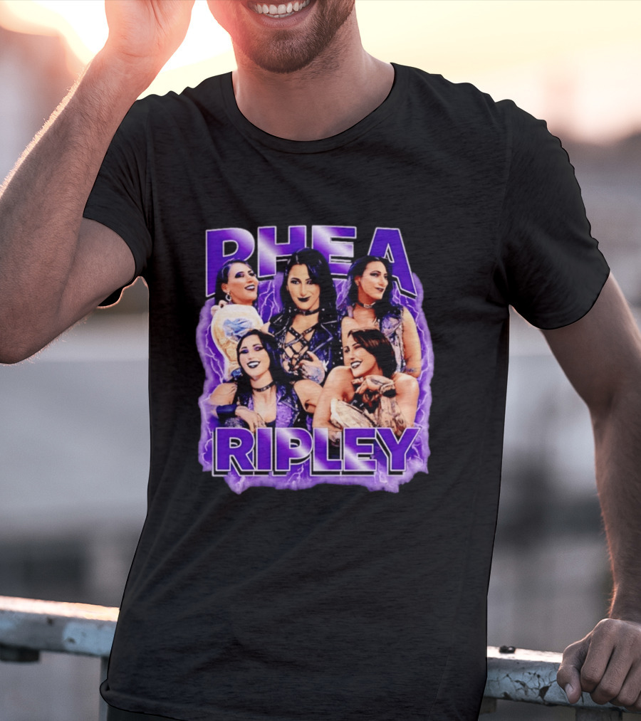 Rhea Ripley Iconic WrestleMania Moments Collage T-Shirt