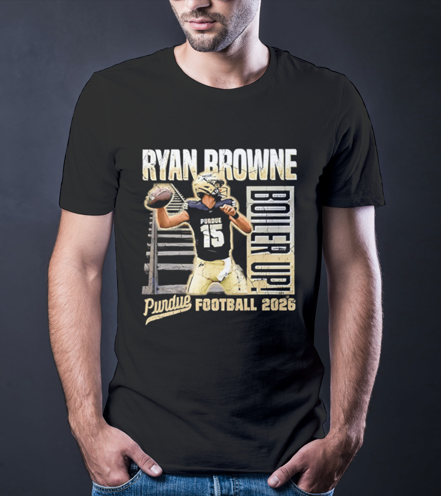 Ryan Browne Purdue Football Boiler Up 2026 T-Shirt