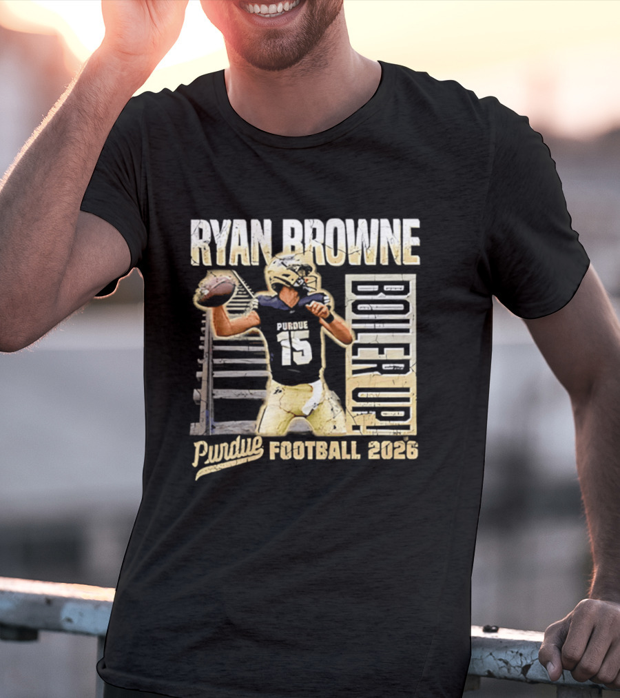 Ryan Browne Purdue Football Boiler Up 2026 T-Shirt
