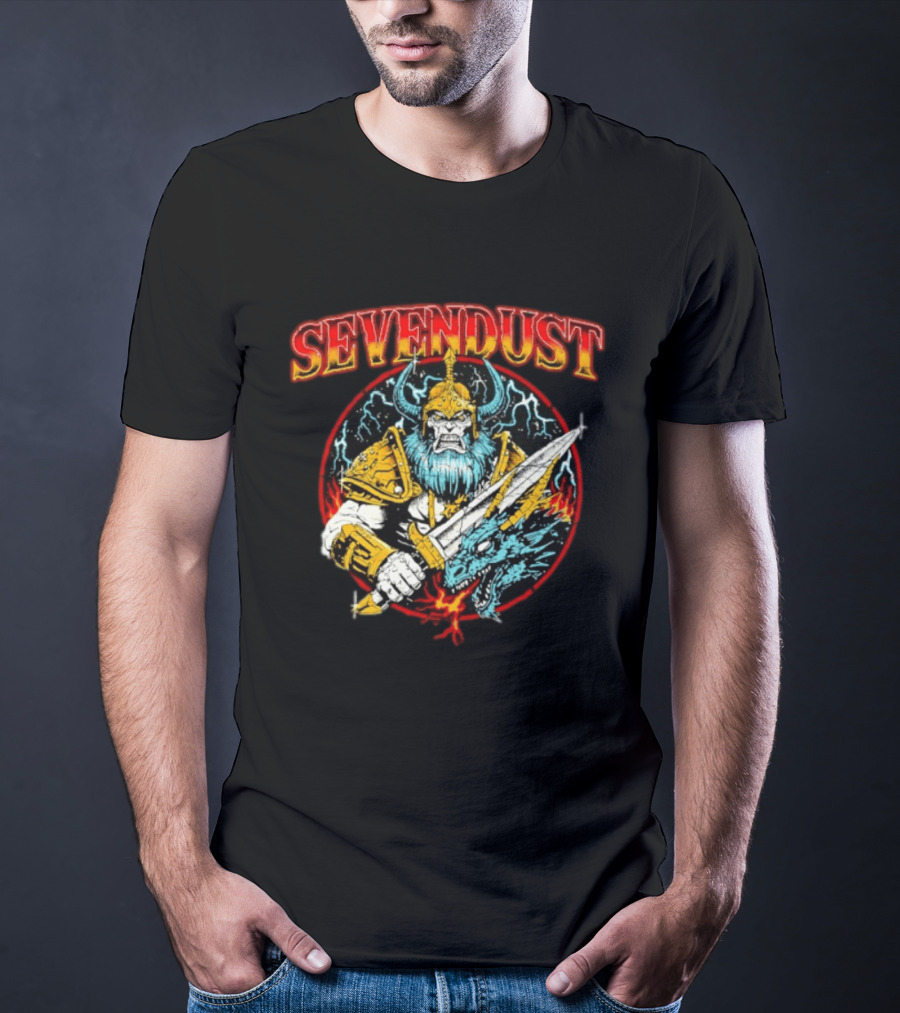 Sevendust Viking Warrior Dragon Battle Axe Power T-Shirt