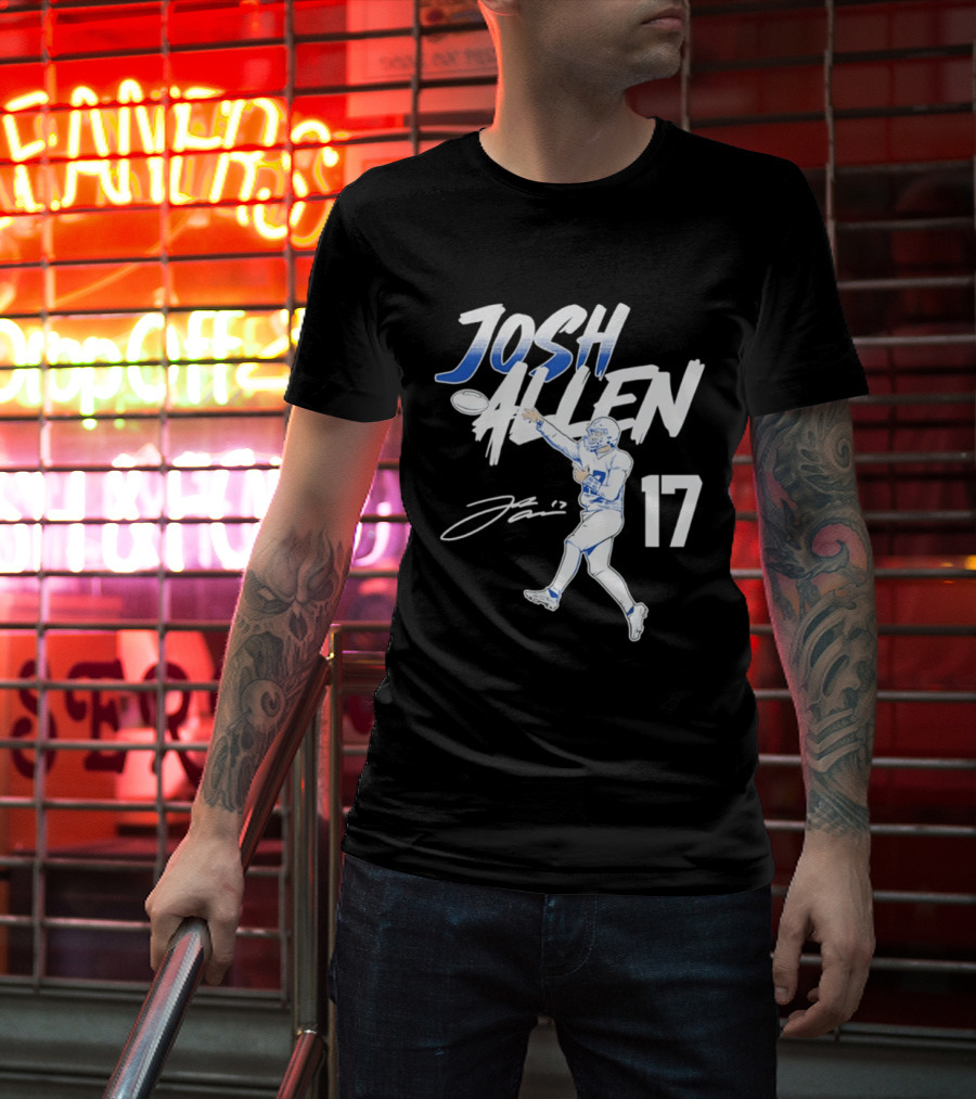Josh Allen 17 Buffalo Bills Football Star 2026 Pose T-Shirt