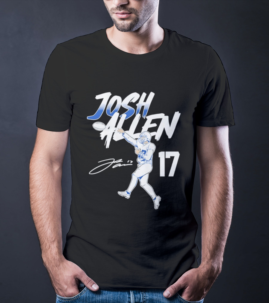 Josh Allen 17 Buffalo Bills Football Star 2026 Pose T-Shirt