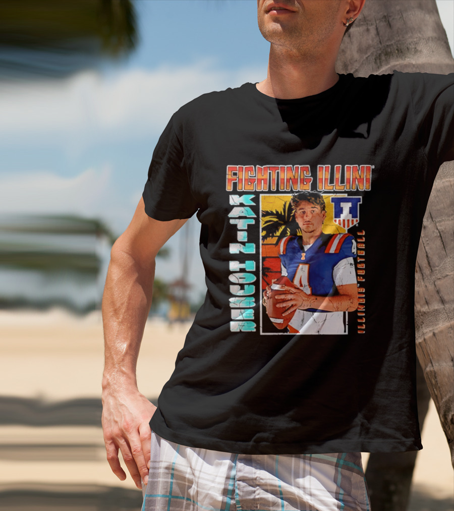 Fighting Illini Katin Houser Illinois Football 2026 NCAA Big Ten T-Shirt