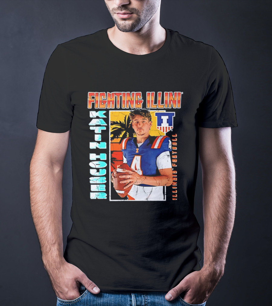 Fighting Illini Katin Houser Illinois Football 2026 NCAA Big Ten T-Shirt