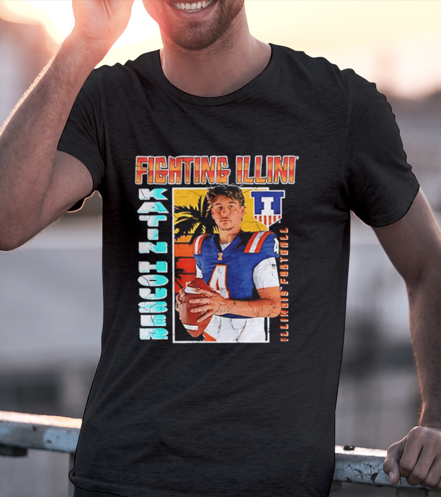 Fighting Illini Katin Houser Illinois Football 2026 NCAA Big Ten T-Shirt