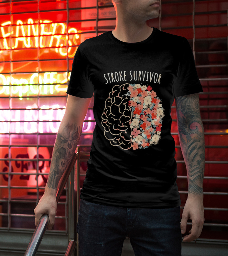 Stroke Survivor Brain With Floral T-Shirt