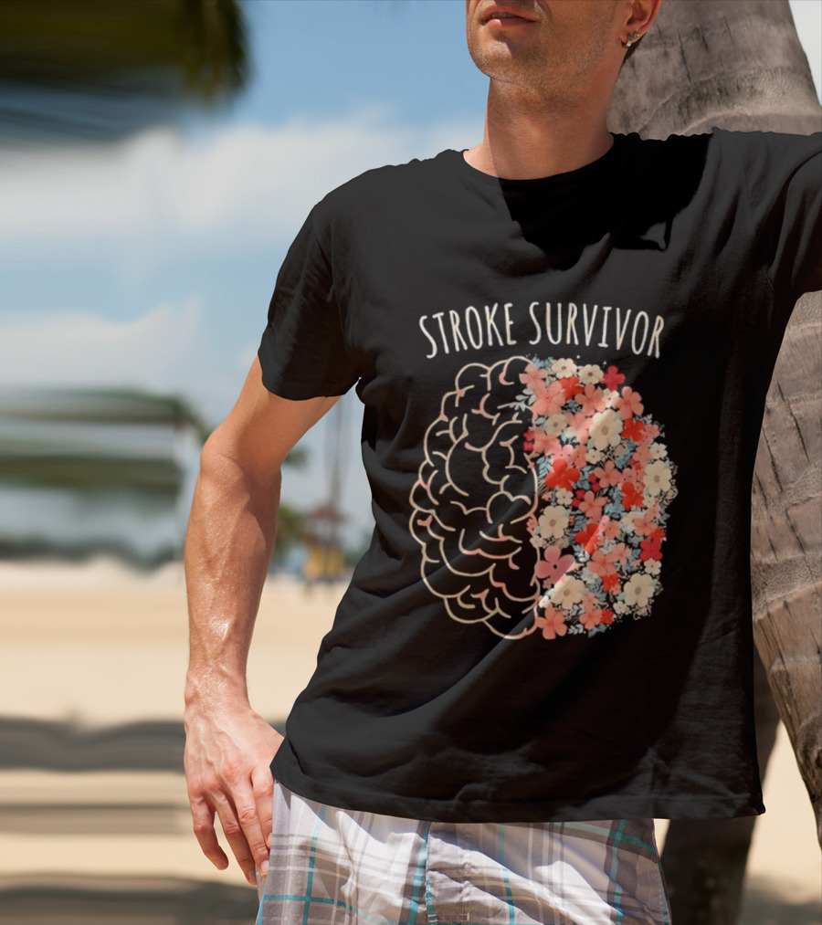 Stroke Survivor Brain With Floral T-Shirt