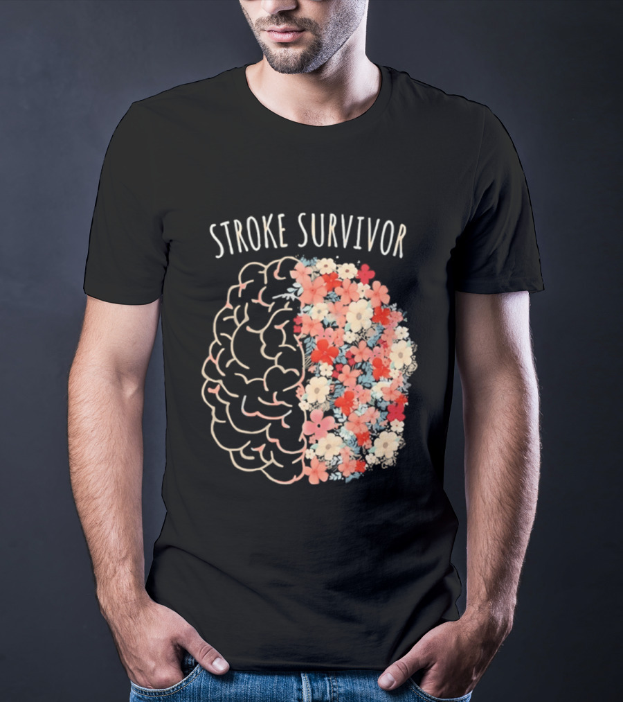 Stroke Survivor Brain With Floral T-Shirt