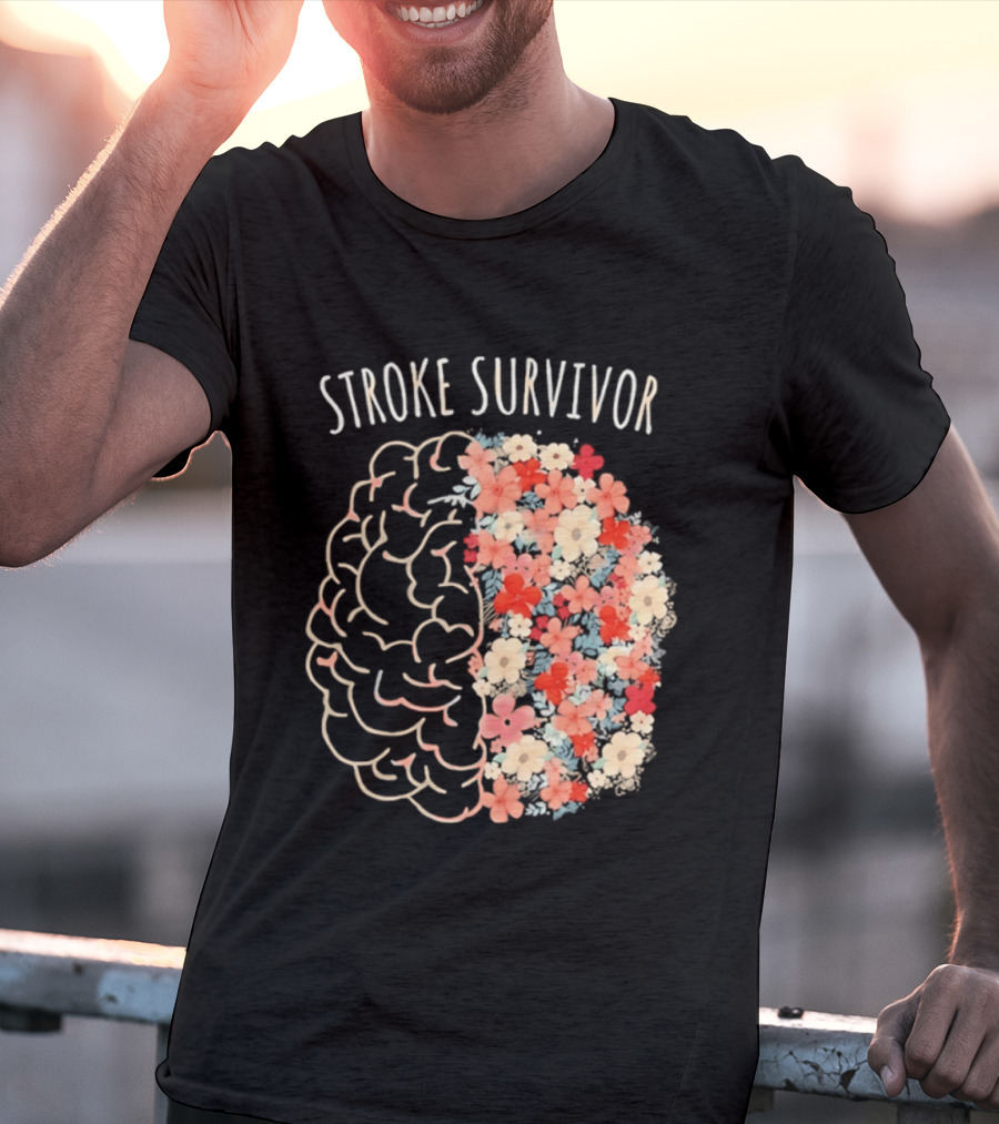 Stroke Survivor Brain With Floral T-Shirt