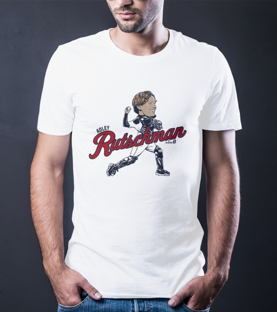 Adley Rutschman Boston Caricature Catcher Action Pose Red Sox T-Shirt