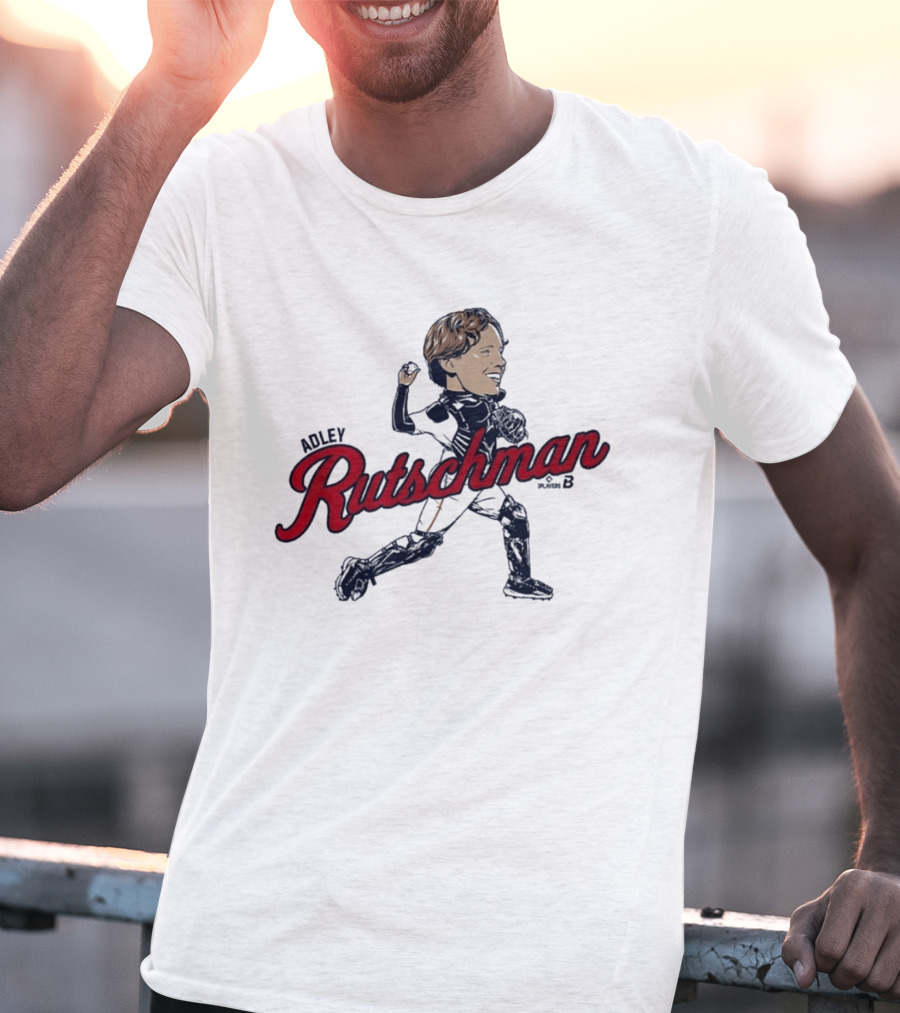 Adley Rutschman Boston Caricature Catcher Action Pose Red Sox T-Shirt