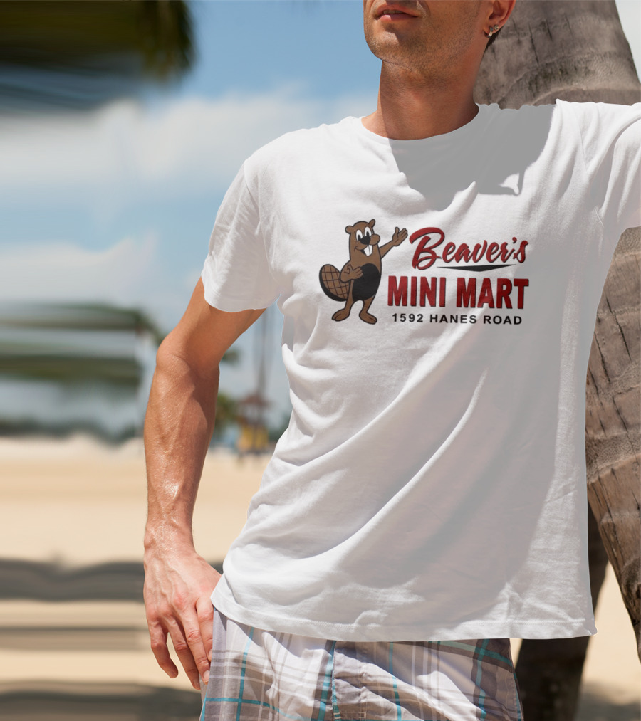 Beaver's Mini Mart Mascot Logo 1592 Hanes Road T-Shirt