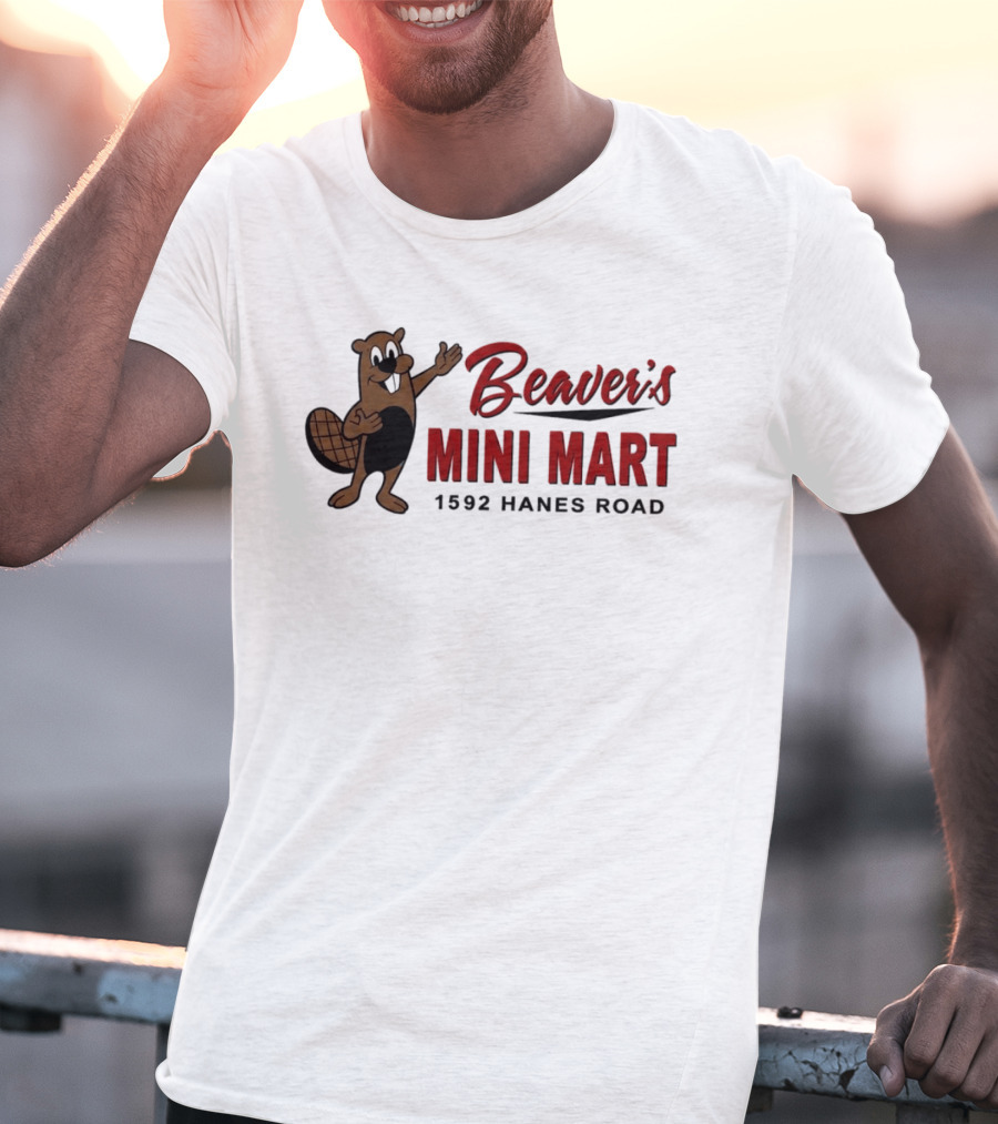 Beaver's Mini Mart Mascot Logo 1592 Hanes Road T-Shirt