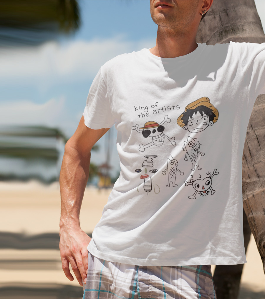King Of The Artists One Piece Straw Hat Skull Luffy Sketches T-Shirt