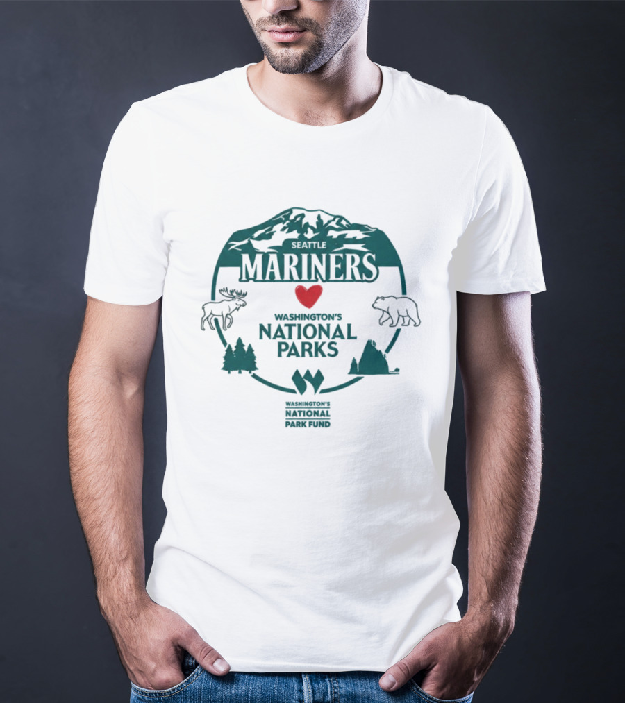 Mariners Love Washington's National Parks Nature Wildlife Mountain Forest Event T-Shirt
