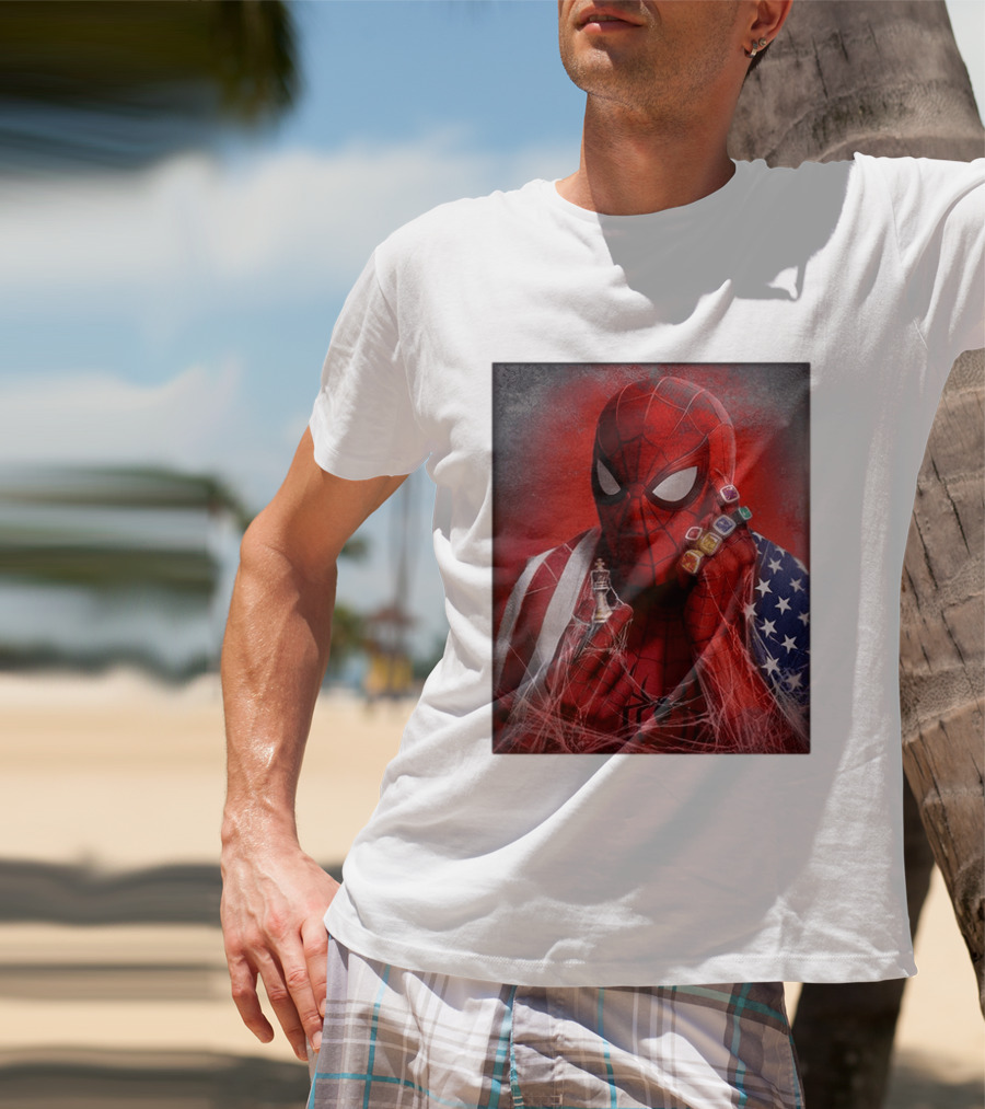 Spider Man Infinity Gauntlet Chess Piece American Flag Avengers Endgame Russo Brothers T-Shirt