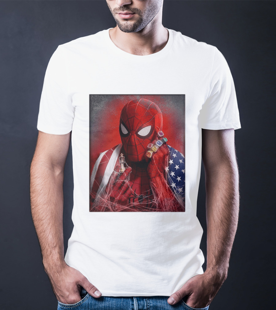 Spider Man Infinity Gauntlet Chess Piece American Flag Avengers Endgame Russo Brothers T-Shirt