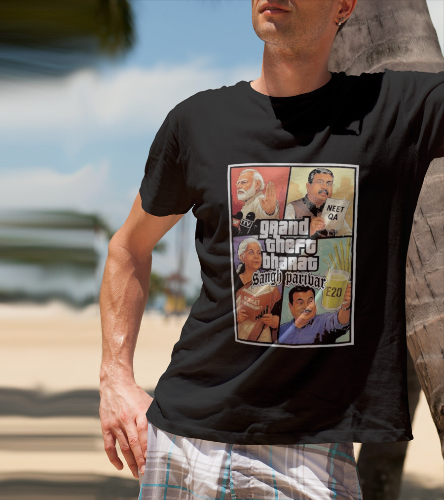 Grand Theft Bharat Sangh Parivar NEET QA Budget Perkonomics E20 T-Shirt