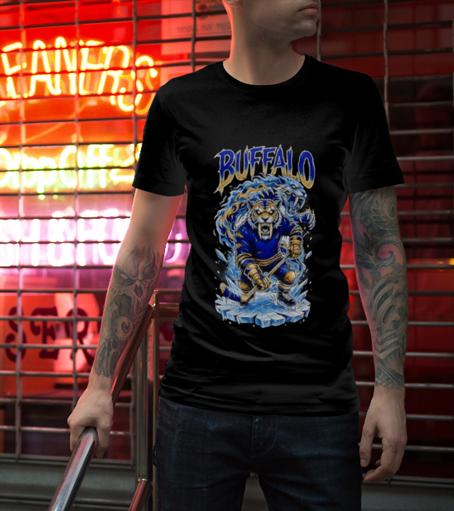 Buffalo Sabres Sabretooth Ice Hockey Tiger Mascot Buffalo Sabres T-Shirt