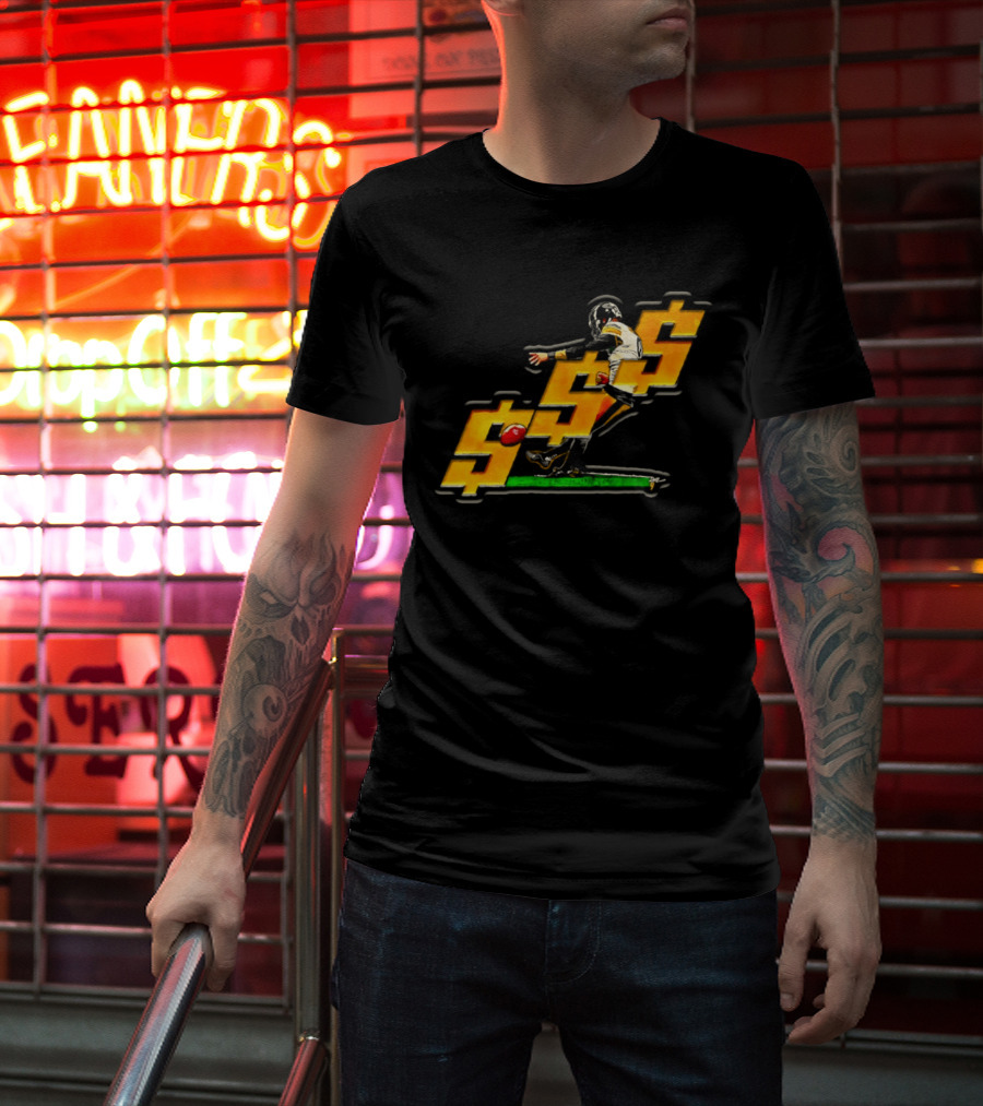 Pittsburgh Steelers Chris Boswell Kicking Football Dollar Sign T-Shirt