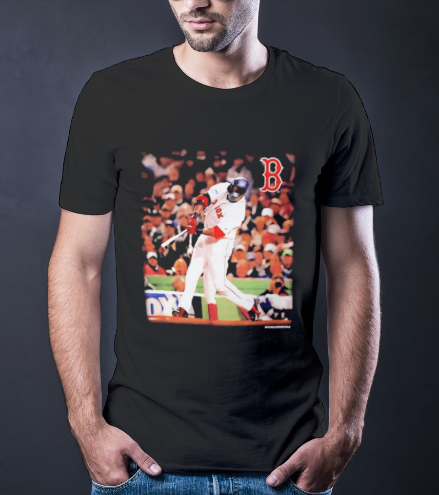 Boston Red Sox David Ortiz Iconic Swing Moment T-Shirt