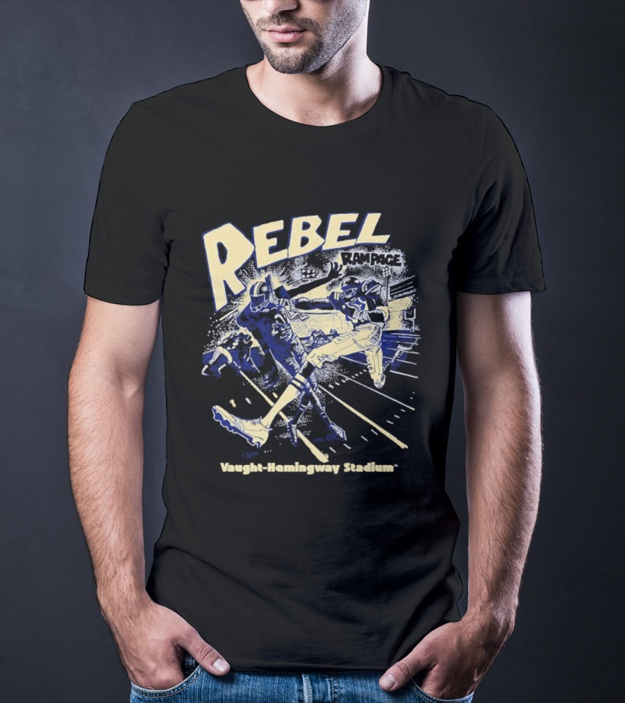 Rebel Rampage Ole Miss Football Vaught Hemingway Stadium T-Shirt