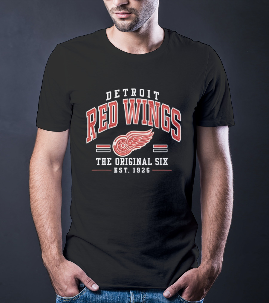 Detroit Red Wings The Original Six Est 1926 Vintage Hockey Team T-Shirt